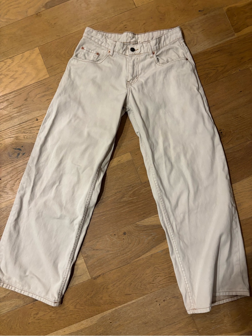 Motel Rocks Men's Cream Relaxed Jeans